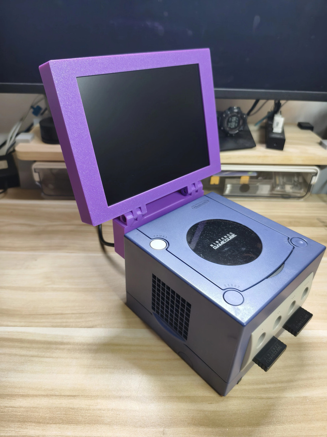 Tragbare Retro Arcade Spielkonsole mit 8 Zoll Display und Stereo Sound in Orange für Gamecube NGC NTSC - Bild 2