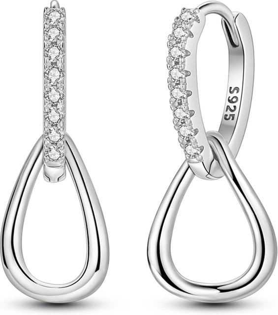 Parmuz Ohrringe, 925 Silber, V-förmiger Twist-Tropfenohrring, Damen - Bild 1