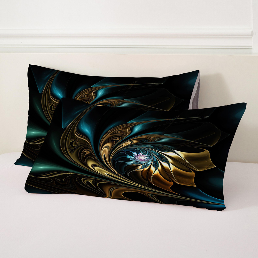 JMG Household Supplies Bettwäscheset mit floralem 3D-Print in Schwarz und Gold, Mikrofaser, B/H: 135 x 200 cm - Bild 2