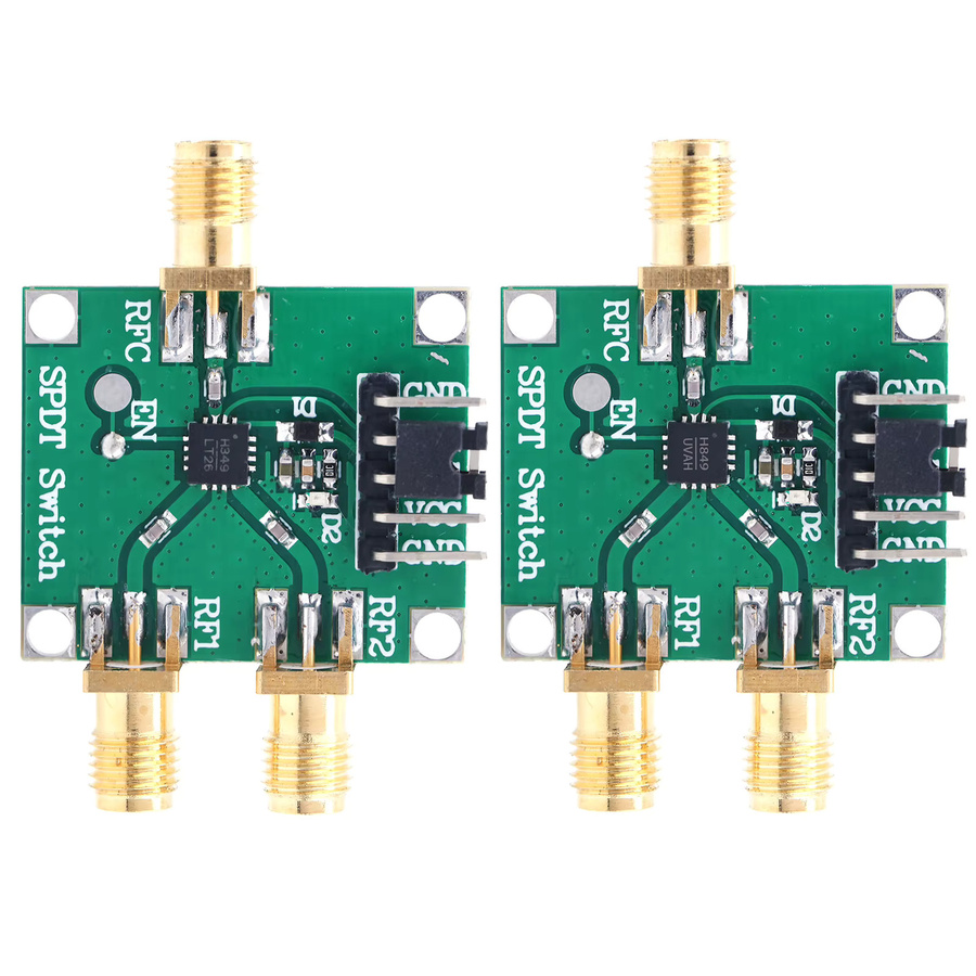 Qiilu HF-Schaltmodul 3-5 V, einpolige Doppelwurfplatine mit 50 Ohm Impedanz und SMA-Schnittstelle, grün - Bild 2