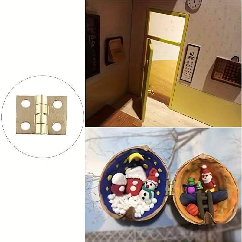 Mini-Scharniermodell aus Stahl in Gold für Schmuckkästchen und Verpackungsboxen - Bild 3