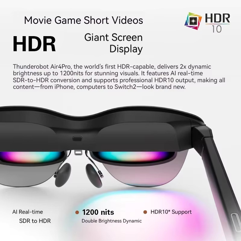 Rayneo Air 4 Pro Smart AR-Brille in Schwarz mit 4K-Videoaufnahme, XR-Unterstützung, 3G-Sprachsteuerung und IPX-5 Wasserdichtigkeit sowie DisplayPort-Unterstützung - Bild 2