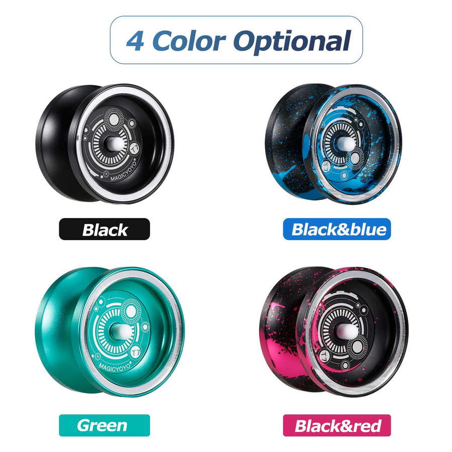 MagicYoyo T7 Yoyo für Anfänger mit schmalem Lager und Stahlachse, schwarz - Bild 4