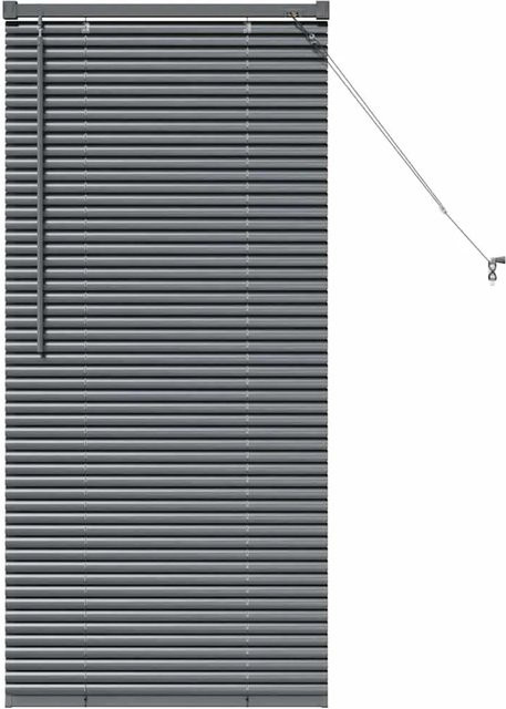vidaXL Balkenjalousien mit Vorhängen aus Aluminium in Dunkelgrau, Breite: 130 cm, Höhe: 65 cm - Bild 1