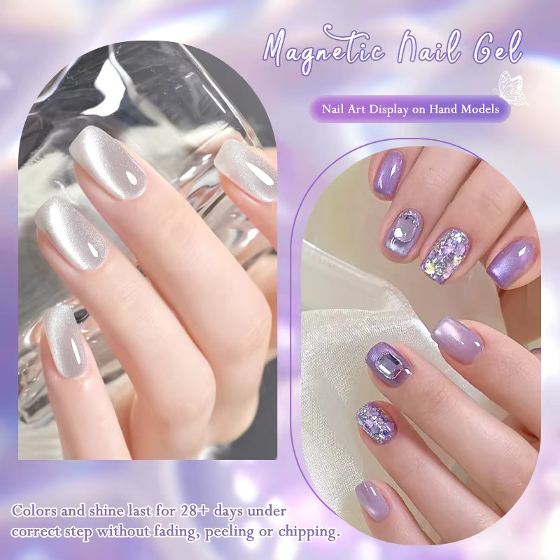 MEET ACROSS Magnetischer Katzenaugen-Gel-Nagellack, Weiße Mondlicht, 7 ml - Bild 3