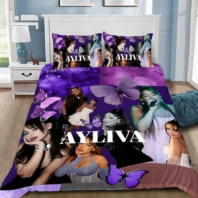 Singer Pop A-Ayliva Bettwäsche-Set aus Microfaser in Lila, bestehend aus Deckenbezug und Kissenbezug, B/H: 140 x 210 cm - Bild 1