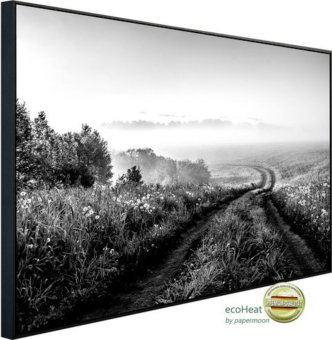 papermoon Infrarotheizung EcoHeat Feldweg in Schwarz und Weiss mit Matt-Effekt und App-Steuerung - Bild 1