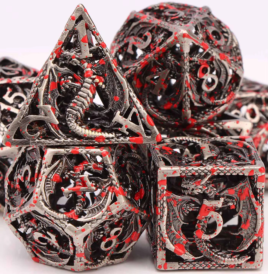 GSF Blutdrachen Metall-Würfelset, Polyedrisches Würfelset, RPG-Würfel - Bild 5