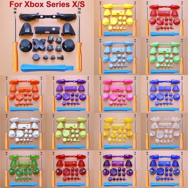 Jcd Ersatzteil Set für Xbox Series X S Controller mit Joystick Caps, ABXY Tasten, D-Pad und LB RB LT RT Tasten in Lila - Bild 1