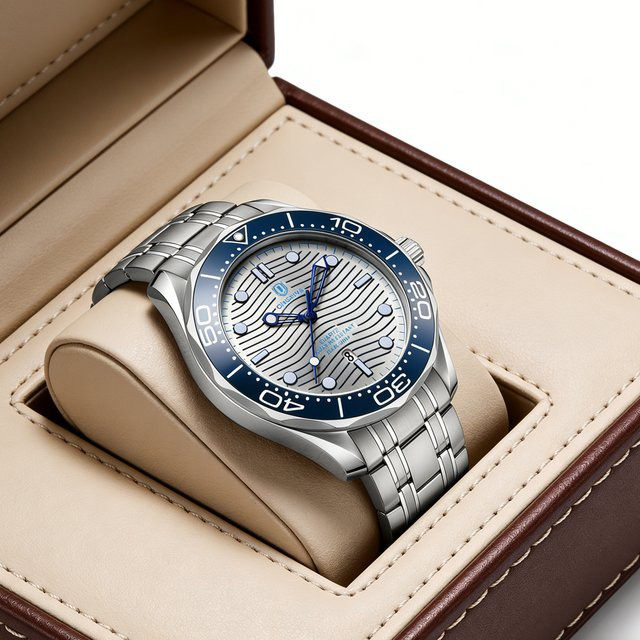 QINGXIYA Armbanduhr Edelstahl, Quarz, Datum, Herren, Silber - Bild 1