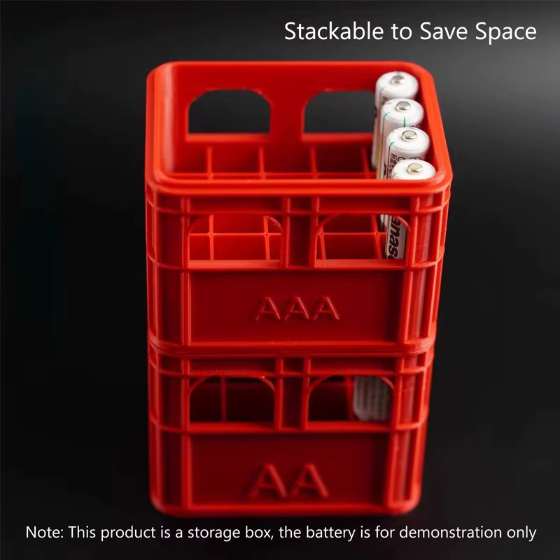AA&AAA Batterie Aufbewahrungsbox Organizer in Schwarz im Bierbox-Stil stapelbar - Bild 2
