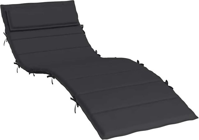 vidaXL Sonnenliegen-Auflage Schwarz aus Oxford-Gewebe, B/T/H: 180 x 60 x 4 cm - Bild 1