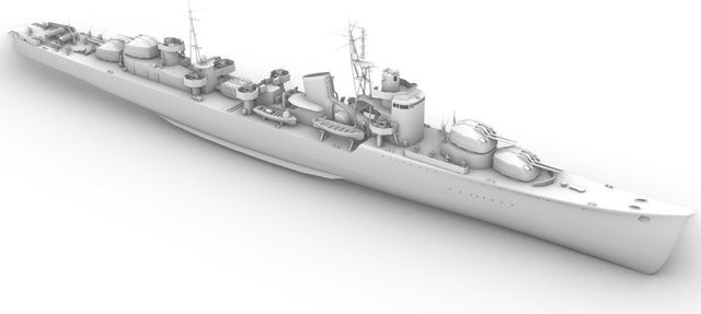 AT 99 MODEL Beiyang Hehuo-klasse Zerstörer, RC Schiff Modell Kit, 1:72 - Bild 1