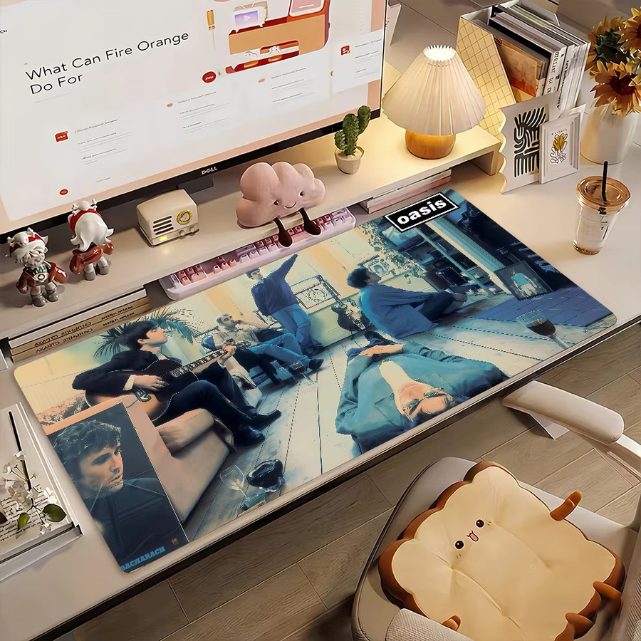 Band O-Oasis Mauspad für Computer und Laptop, rutschfeste Schreibtischunterlage aus Gummi, Multicolour - Bild 2