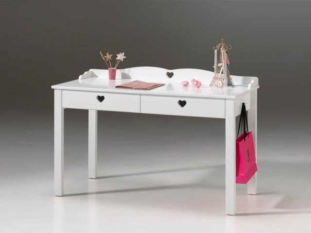 Vipack Schreibtisch Amori in Weiß aus lackiertem MDF - Bild 1