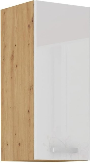 Hängeschrank Küchenzeile in Eiche Artisan und Weiß Hochglanz mit 2 Einlegböden, Breite: 30 cm - Bild 1