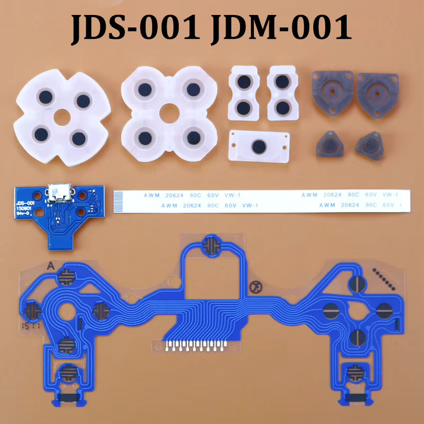 JCD USB Ladeport mit leitfähigem Silikon-Gummi für PS4 Pro Slim Controller JDM-001/011 JDS-030 JDS-040 JDS-055 - Bild 1