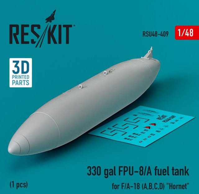 ResKit Models 330 gallon FPU-8/A fuel tank for F/A-18 (A,B,C,D) Hornet, Modellfahrzeug, 1:48, 1-teiliges Set - Bild 1