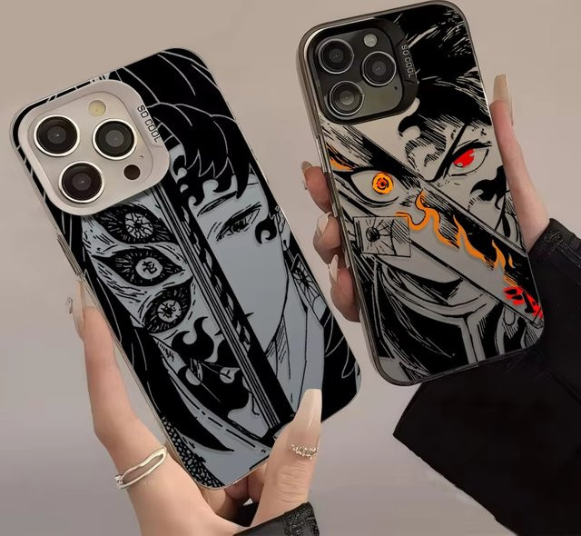 Beast Kingdom Anime Demon Slayer Frosted Case für iPhone 11 bis iPhone 17 Pro Max, Acryl und Silikon Hard Cover, Mehrfarbig - Bild 1