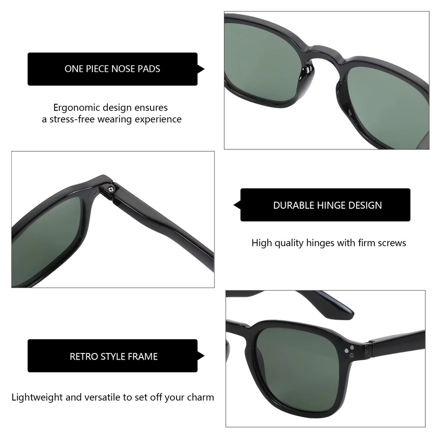 BLUEMOKY Sonnenbrille, Vollrand, quadratisch, Schwarz, Unisex, Kunststoff - Bild 4
