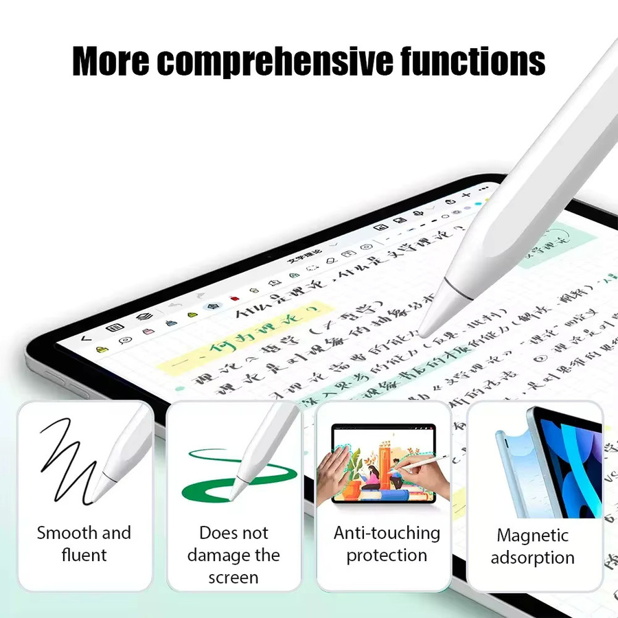 QUKAM Stylus für Apple Pencil 2, Ersatz-Stift mit Palm Rejection für iPad Air 6 M2, iPad Air 5, iPad Pro 11 und 12.9 Zoll, Farbe: Weiß - Bild 4