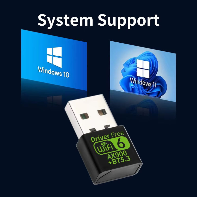 Kebidu WiFi 6 AX900 USB-Adapter mit Bluetooth 5.3, Dual-Band 2,4 GHz & 5 GHz, Schwarz - Bild 4