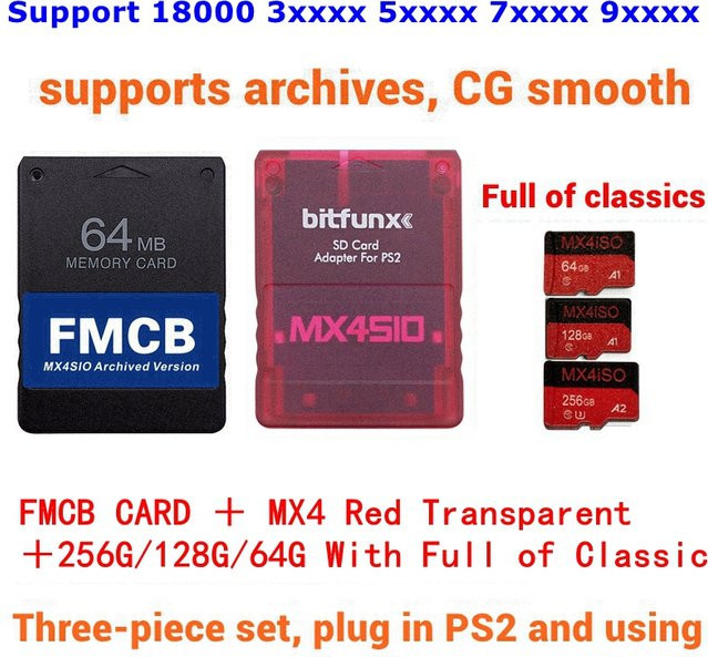Pokorny PS2 MX4SIO SIO2SD Adapter für PS2 FAT und Slim Konsolen inklusive FMCB-Memory-Card und SD-Karte - Bild 1