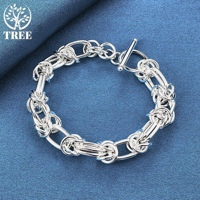 AliZero Kettenarmband 925 Silber, Vollkreis-Ring-Design, Damen, 20cm - Bild 1