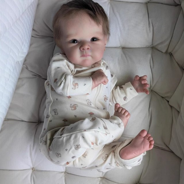 NPK Bettie Baby Reborn Puppe, 19 Zoll, Plüsch / Textil, Weiß - Bild 1
