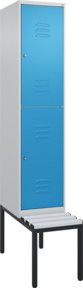 C+P Doppelstock-Spind Classic PLUS Sitzbank mit 1 Abteil und Zylinderschloss, Kunststoff-Sitzfläche, B/T/H: 212 x 40 x 81,5 cm - Bild 1