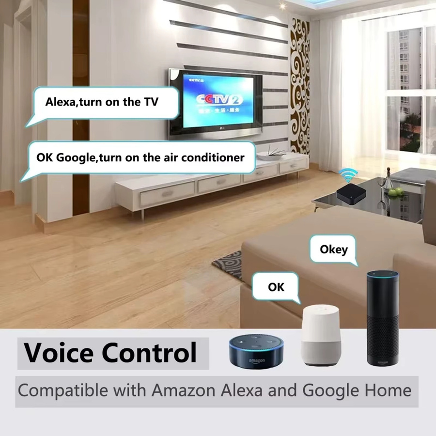 Tuya WiFi IR-Fernbedienung mit Temperatur- und Feuchtigkeitssensor in Schwarz, Smart Home Controller für TV und Klimaanlage, kompatibel mit Smart Life, Alexa und Google Home - Bild 3