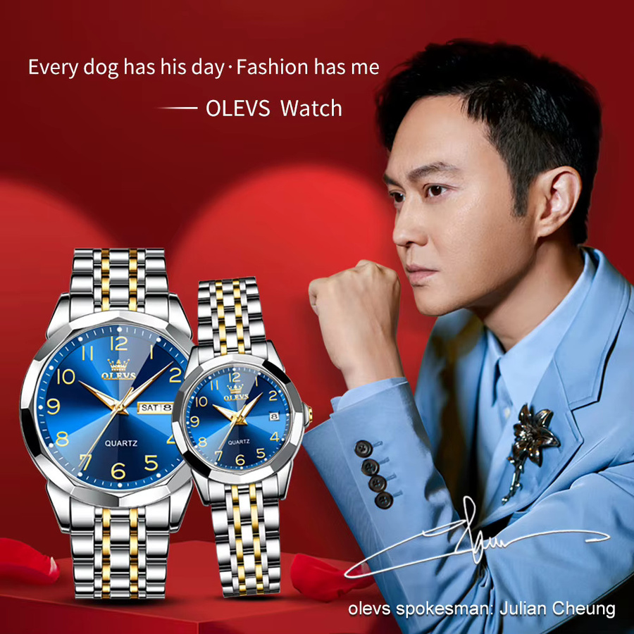 OLEVS Digitaluhr, Edelstahl, Blau, Unisex - Bild 6