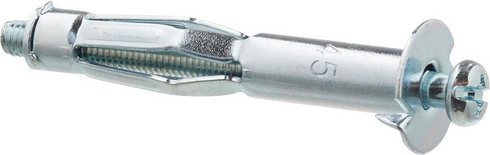 Fischer Hohlraum-Metalldübel HM aus verzinktem Stahl in Silber, Durchmesser: 8 mm, Länge: 45 mm - Bild 1