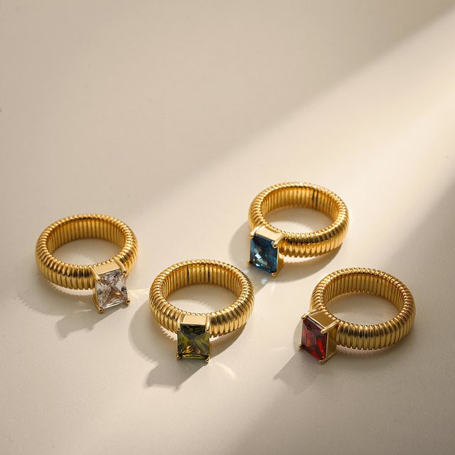 Erpels Ehering, Chunky, Zirkon, Mehrfarbig, Unisex - Bild 1