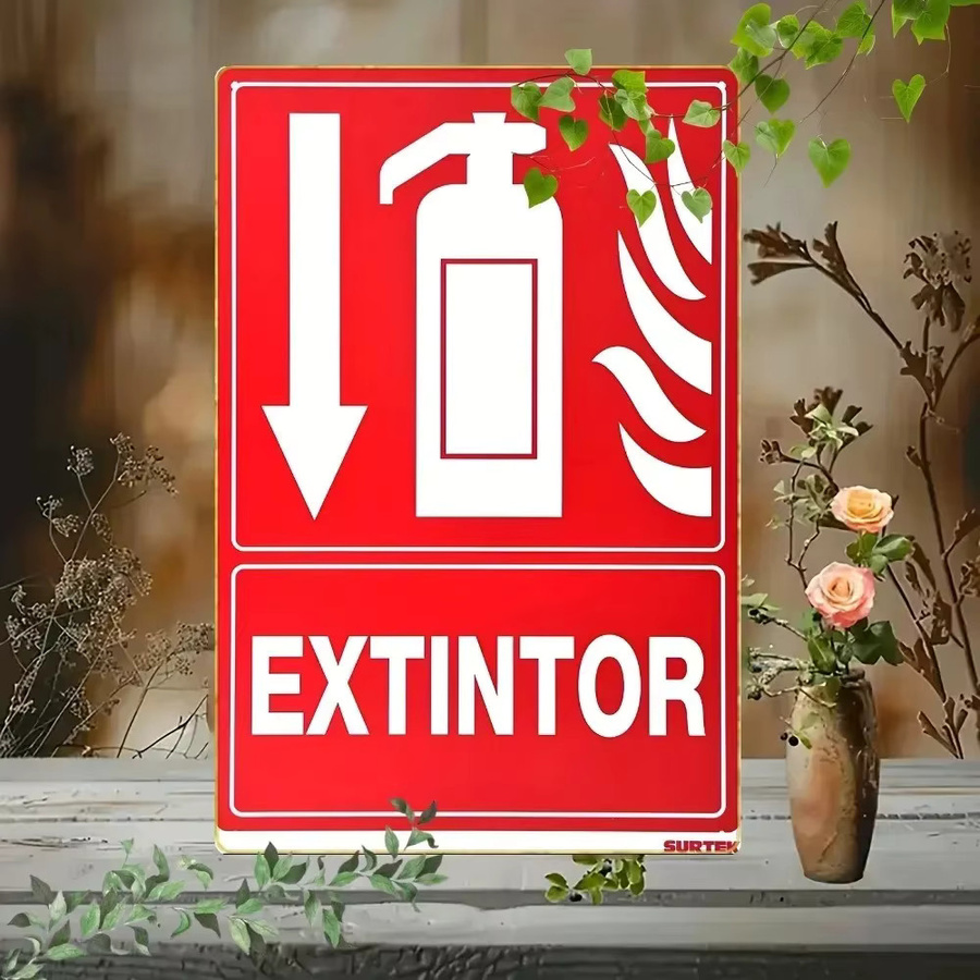 CIFBUY Feuerlöscher-Schild aus Aluminium in Rot, B/H: 20 x 30 cm - Bild 2