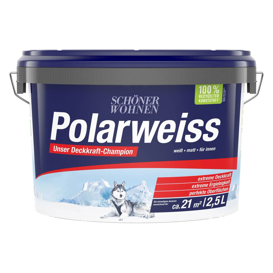 Schöner Wohnen Innenfarbe Polarweiss Matt, Weiß, 2,5 l - Bild 2