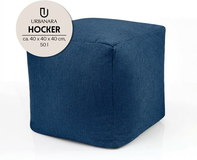 URBANARA Sitzsack-Hocker Basic-Comfort in Blau mit 85l Volumen - Bild 1
