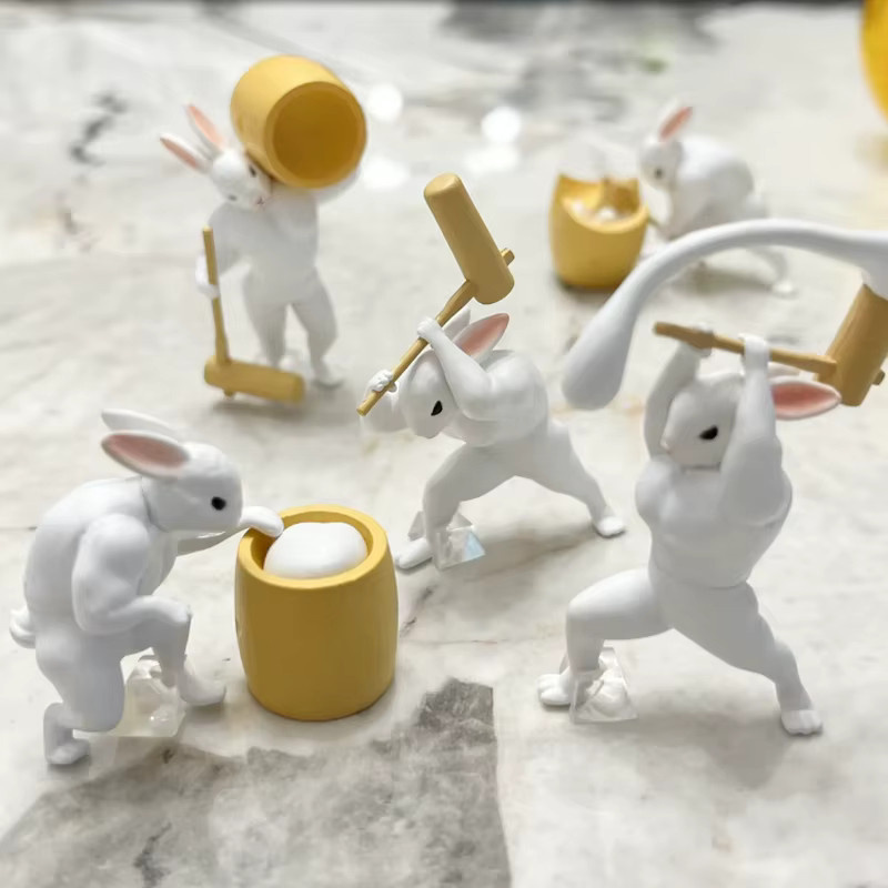 Bandai Muscle Jade Rabbit Hämmerter Reiskuchen Kaninchen Blind Box, Actionfigur - Bild 3