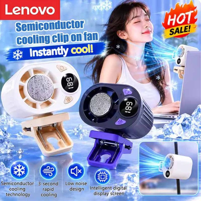 Lenovo Mini KI-Smart-Luftkühler Clip-On Ventilator mit 3-Sekunden-Schnellkühlung, bladeless und geräuscharm, in Schwarz oder Weiß - Bild 1