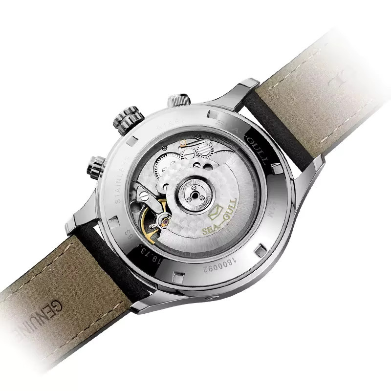 Sea-Gull Armbanduhr, Automatik, Edelstahl, Leder, 42 mm, Herren - Bild 2