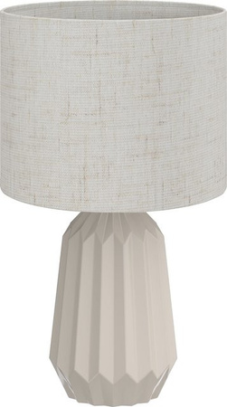 HOMCOM Tischlampe in Beige mit Keramikfuß und Leinenschirm, Vintage Schreibtischlampe mit E27 Fassung und Wippschalter für Schlafzimmer und Wohnzimmer, Höhe: 39,0 cm