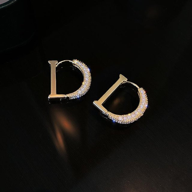 YULIN Damenohrringe, Buchstabe D, Gold Silberne, Damen - Bild 1
