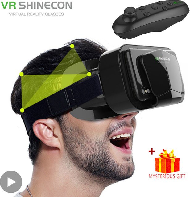 AyeBeau 3D Virtual Reality VR-Brille für Smartphones, 7 Zoll Headset in Schwarz - Bild 1