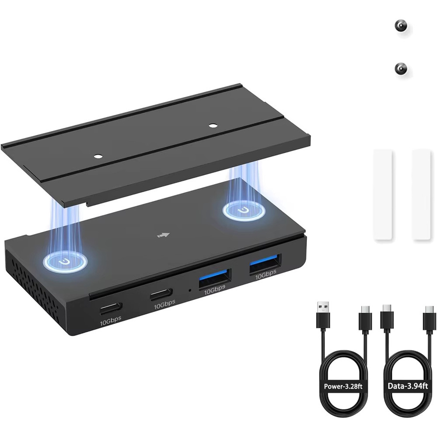 Eswirepro USB-Hub Magnetischer USB 3.2 Splitter-Adapter in Schwarz für Hochgeschwindigkeits-Datenübertragung mit 5Gbps und 10Gbps für MacBook, iMac Pro, PC und Laptops - Bild 4