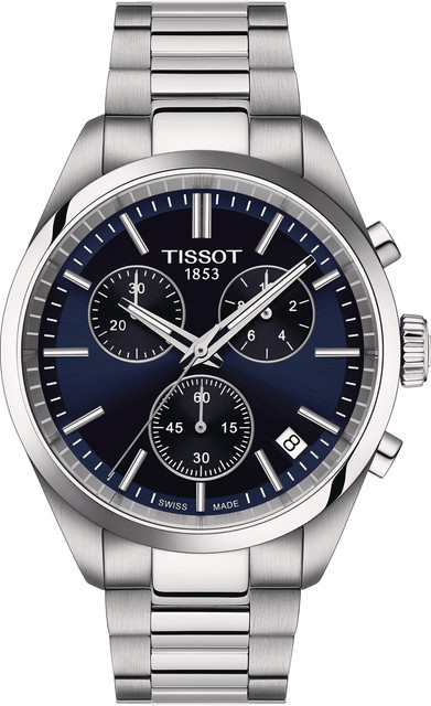 Tissot Chronograph, Quarz, Edelstahl, Blau, 40 mm, Herren - Bild 1