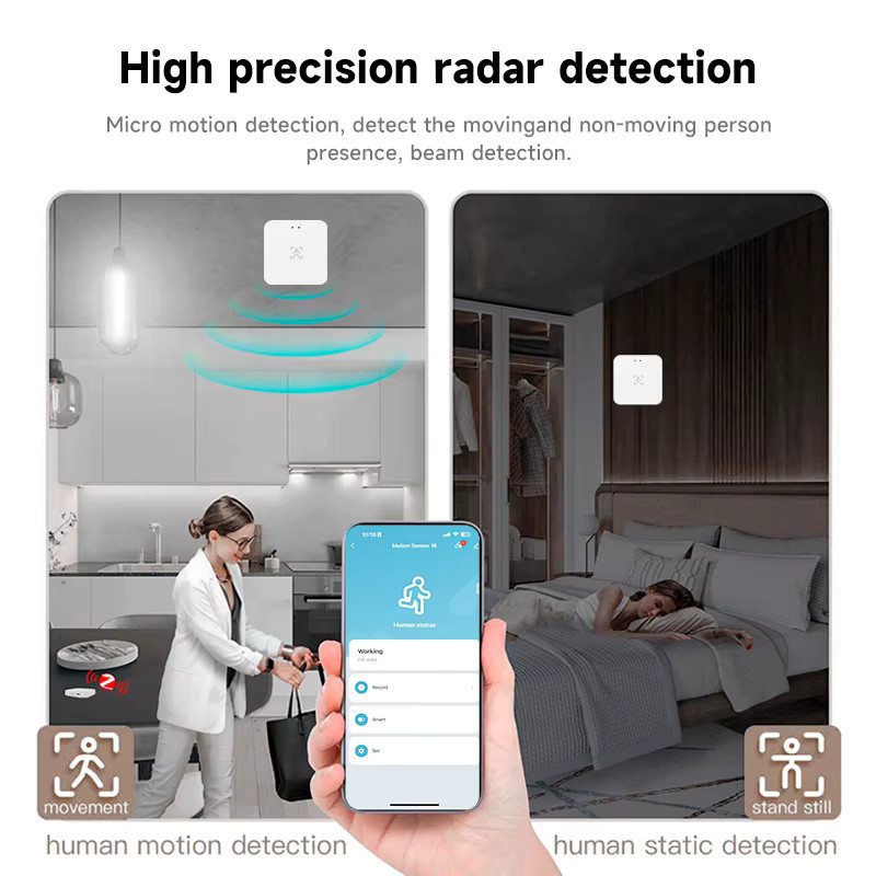 Tuya Zigbee WiFi 24G mmWave Menschliche Anwesenheit Sensor Radar Detektor mit APP Steuerung für dein Smart Home in Weiß - Bild 2