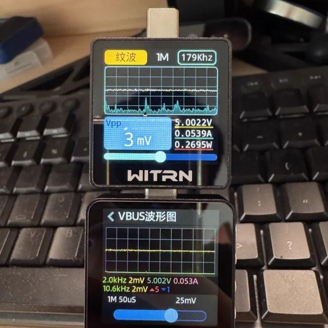 WITRN K2 Spannungs- und Strommessgerät USB-Tester mit PD3.1 Schnelllade-Protokoll-Erkennung und 28VEPR Farbdisplay in Schwarz - Bild 1