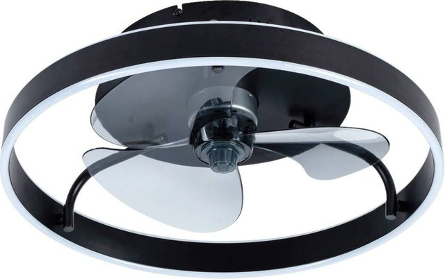 POCOline Hilko LED-Deckenventilator in Schwarz mit Fernbedienung und dimmbarer CCT-Funktion, B/H/T: 50 x 16 x 50 cm - Bild 1