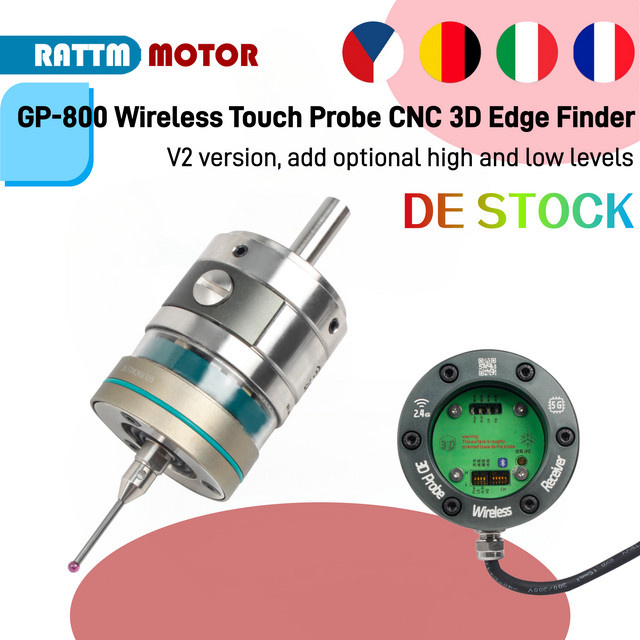 RATTMMOTOR GP-800 Kabelloser Touch-Probe CNC 3D-Kantensucher Hochpräziser Funkübertragungssensor zur Werkstückeinstellung für Fräsen - Bild 1