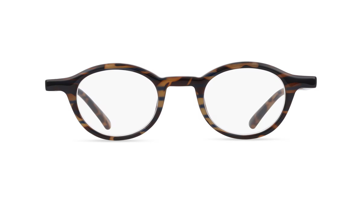 Fielmann READER 001 FLEX Lesebrille, Vollrand, Rund, Kunststoff, Unisex, braun - Bild 1
